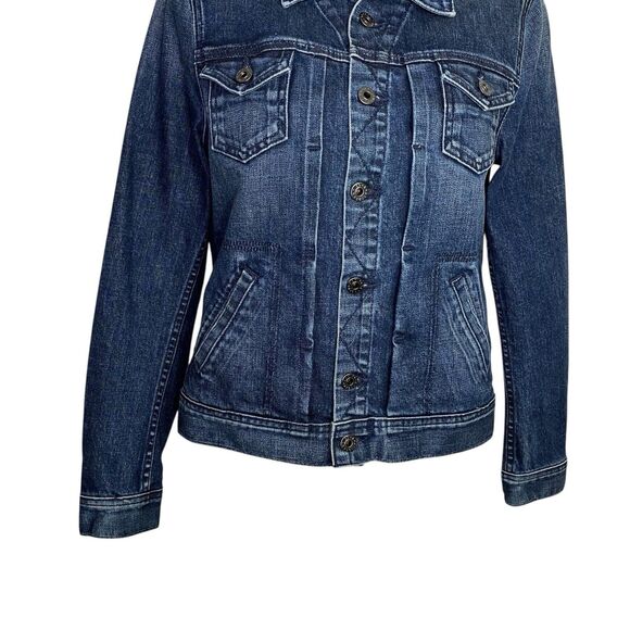 AG Adriano Goldschmied Womens Small Trucker Jean Jacket Blue Denim Western NEW - Picture 6 of 14